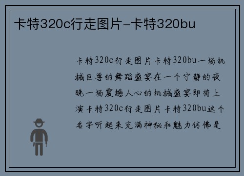 卡特320c行走图片-卡特320bu